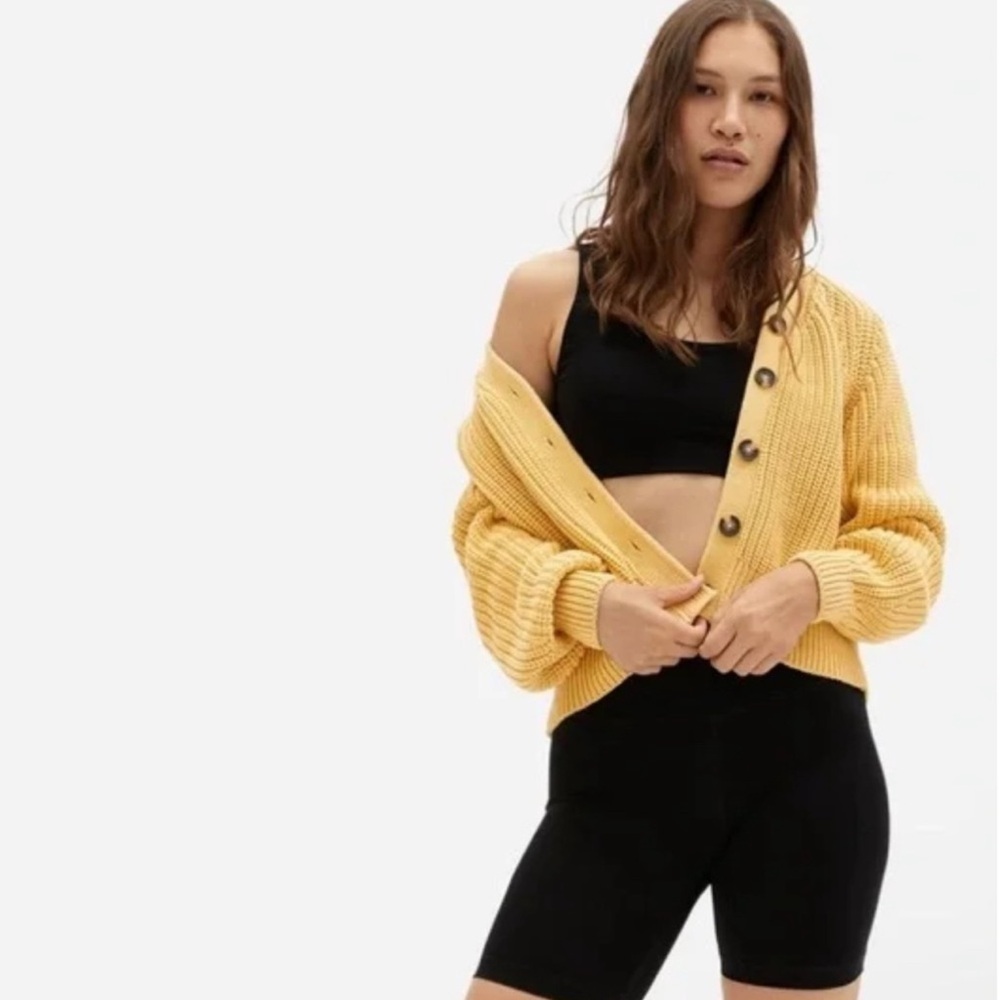 Everlane The Cotton Texture Chunky Knit Cardigan